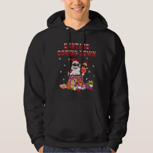 Santa is coming down the Chimney Hoodie