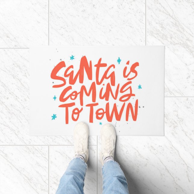 Santa is Coming to Town Holiday Design Doormat (Indoor)