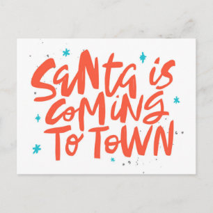 Santa is Coming to Town Holiday Design Postcard