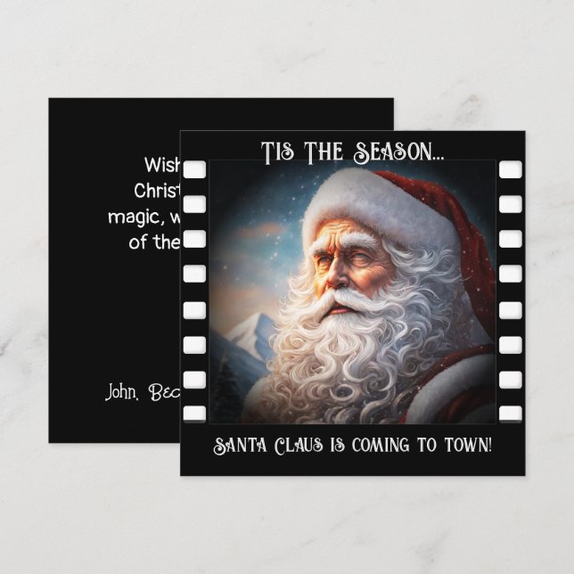Santa is coming to Town Soon! Greeting Card (Front/Back)
