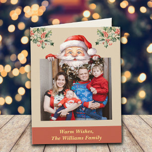 Santa is Here Family Photo Editable Card