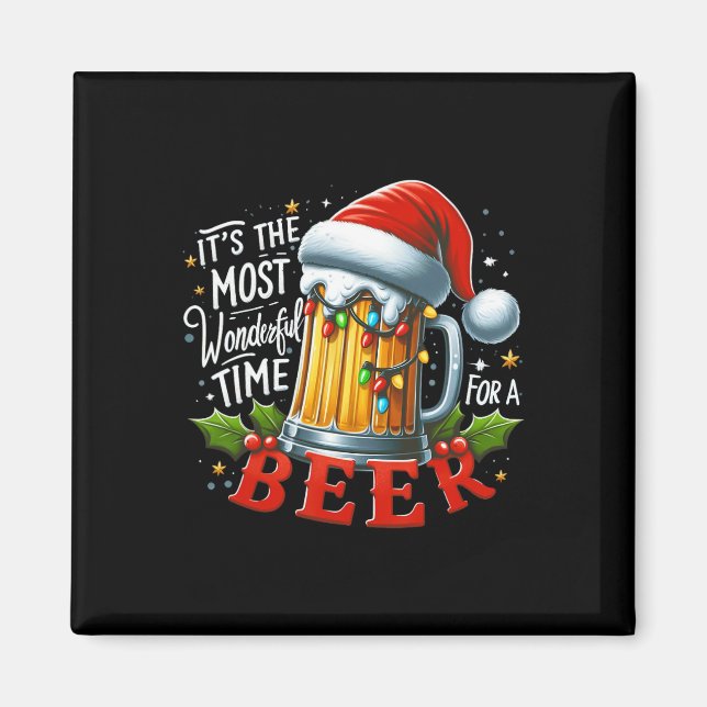 Santa It's The Most Wonderful Time For A Beer Chri Magnet (Front)