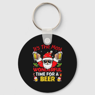 Santa It's The Most Wonderful Time For A Beer Funn Keychain