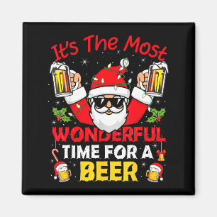 Santa It's The Most Wonderful Time For A Beer Funn Magnet