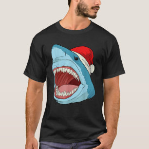 Santa Jaws  Cool Christmas Shark Pun Tee Xmas Part