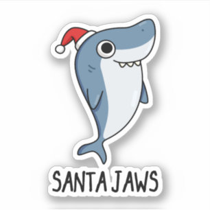 Santa Jaws Funny Shark Christmas Pun