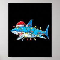 Santa Jaws Shark Christmas Lights Merry Sharkmas X