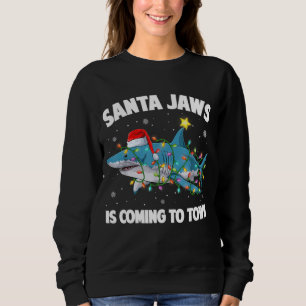 Santa Jaws Shark Christmas Lights Merry Sharkmas X Sweatshirt