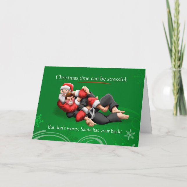 Santa Jiu Jitsu Choke - Christmas Card (Front)