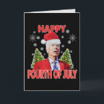 Santa Joe Biden Happy 4th of July Funny Christmas Holiday Card<br><div class="desc">Santa Joe Biden Happy 4th of July Ugly Christmas holiday card is cute design for men,  women,  dad,  mom,  kids,  girls,  boys who loves funny Biden santa claus on Xmas,  Birthday,  New Year, </div>