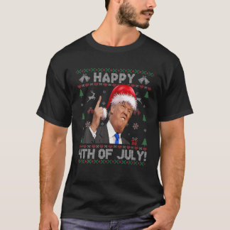 Santa Joe Biden Happy 4Th Of July Ugly Christmas S T-Shirt