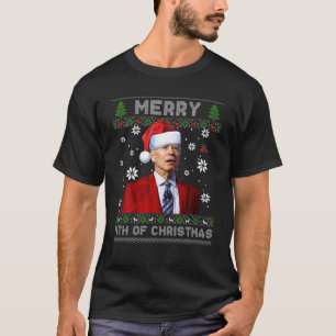 Santa Joe Biden Happy 4Th Of July Ugly Christmas S T-Shirt