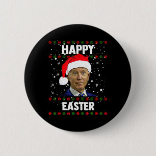 Santa Joe Biden Happy Easter Ugly Christmas Sweate 2 Inch Round Button