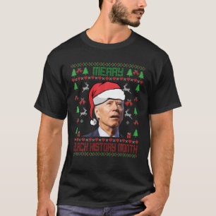 Santa Joe Biden Merry Black History Ugly Christmas T-Shirt