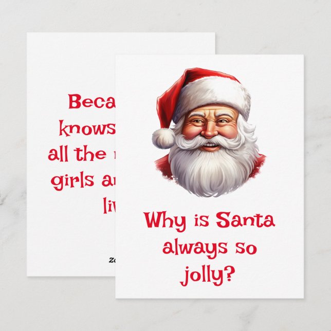 Santa Jokes Holiday Card (Front/Back)
