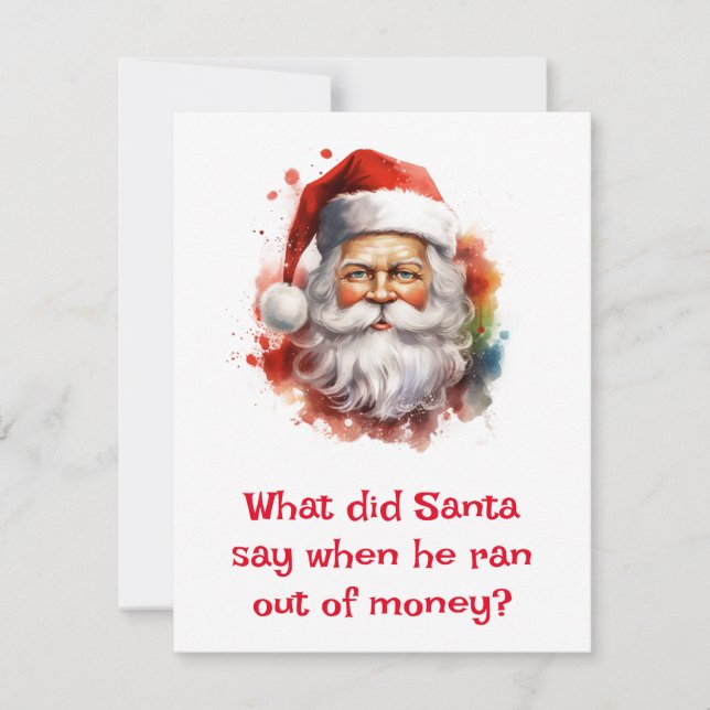 Santa Jokes I’m ‘nickel-less Holiday Card (Front)