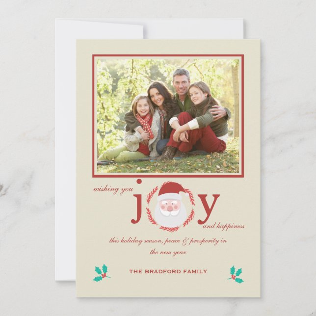 Santa Joy Photo Holiday Card (Front)