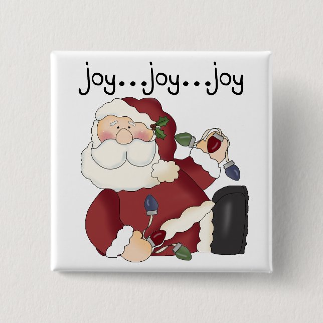 Santa Joy T-shirts and gifts 2 Inch Square Button (Front)