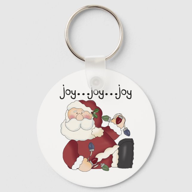 Santa Joy T-shirts and gifts Keychain (Front)