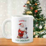 Santa Kids Children Festive Christmas Cute Snowman Coffee Mug<br><div class="desc">Santa Claus,  girl,  humour,  snowman,  festive,  hot chocolate Christmas mug. Cute,  kids,  holidays season mug.</div>