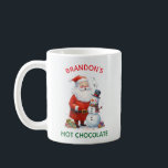 Santa Kids Children Festive Christmas Cute Snowman Coffee Mug<br><div class="desc">Santa Claus,  boy,  humour,  snowman,  festive,  hot chocolate Christmas mug. Cute,  kids,  holidays season mug.</div>