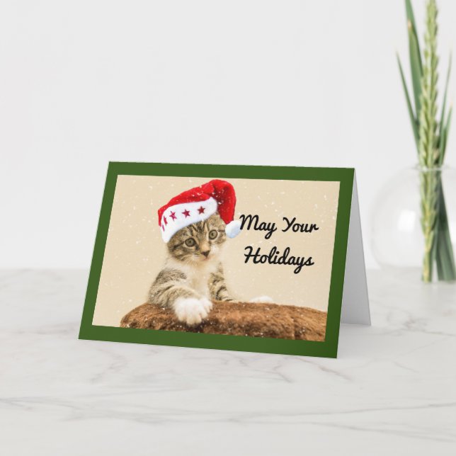 Santa Kitten Holiday Card (Front)