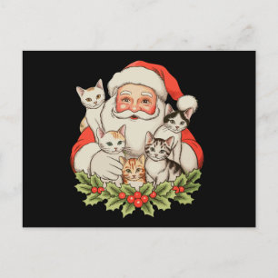 Santa Kittens Cats Christmas Xmas Holiday Postcard