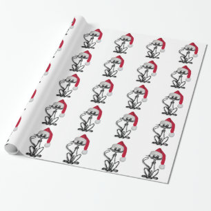 Santa Kitty Cat Wrapping Paper