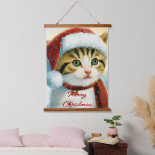 Santa Kitty Hanging Tapestry