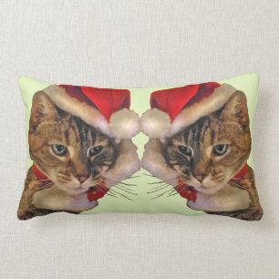 Santa Kitty Lumbar Pillow