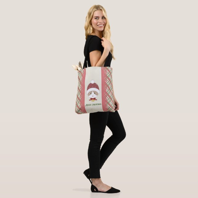Santa Kitty Tote Bag (On Model)