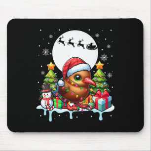 Santa Kiwi Bird Snowman Xmas Lights Colourful Cost Mouse Pad