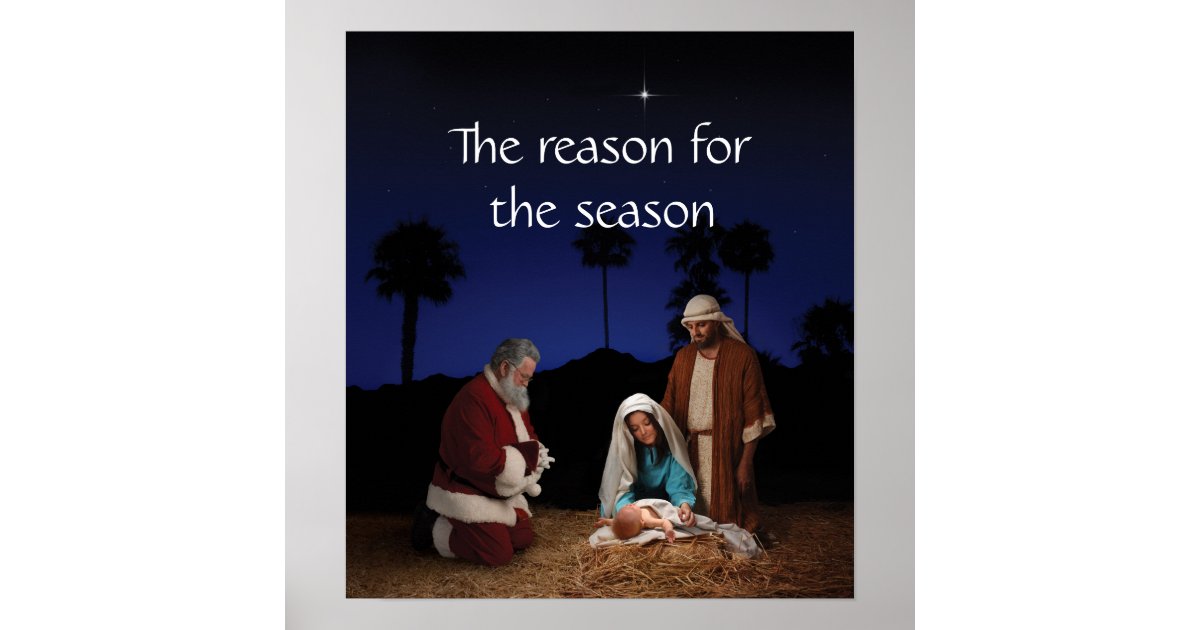 santa kneeling at the nativity poster zazzle ca santa kneeling at the nativity poster zazzle ca