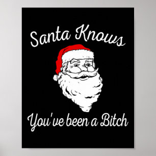 Santa Knows You've Been A Offensive Funny  Poster