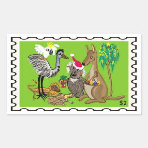 Santa Koala Australian Christmas Sticker