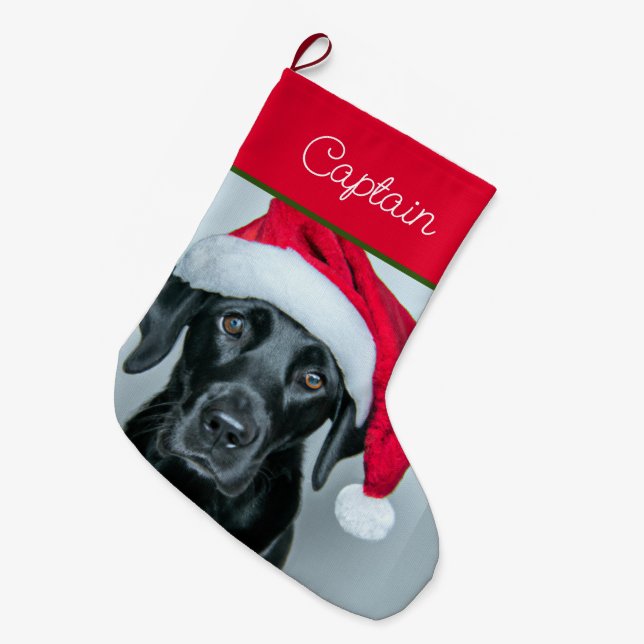 Santa Labrador Christmas Stocking (Front (Hanging))