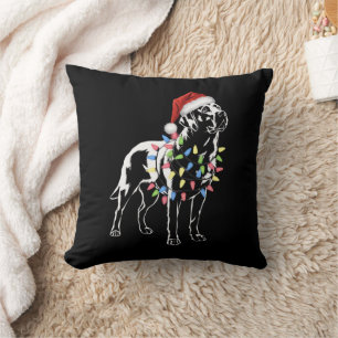 Santa Labrador Retriever Christmas Light Dog Lover Throw Pillow