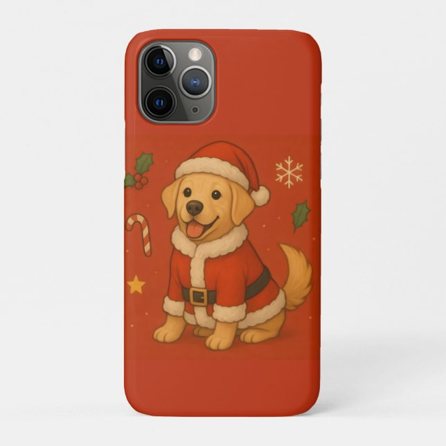 Santa Labrador Retriever Dog Cute Christmas Case-Mate iPhone Case (Back)