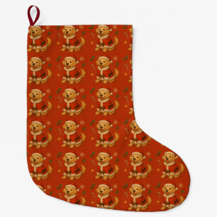 Santa Labrador Retriever Dog Cute Christmas Large Christmas Stocking