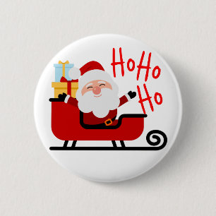 Santa Laughing Christmas 2 Inch Round Button