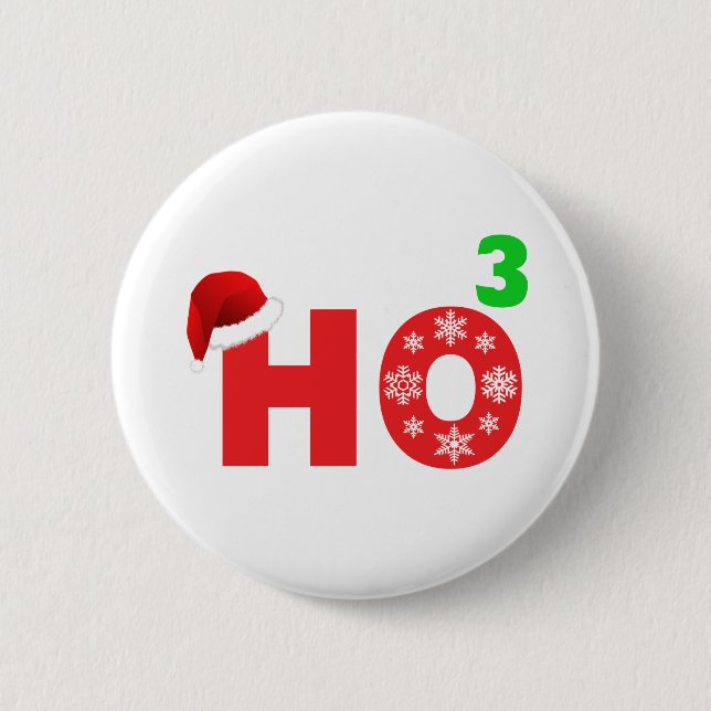 santa laughs at christmas 2 inch round button (Front)