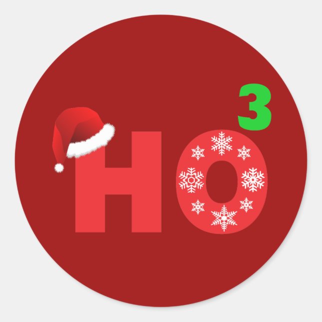 santa laughs at christmas classic round sticker (Front)