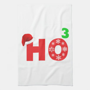 santa laughs at christmas kitchen towel