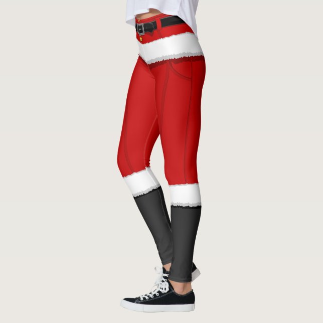 Santa Leggings Funny Christmas Costume Leggings (Left)