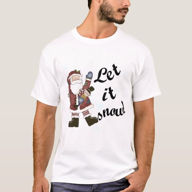 Santa Let it Snow T-shirts and Gifts (Front)