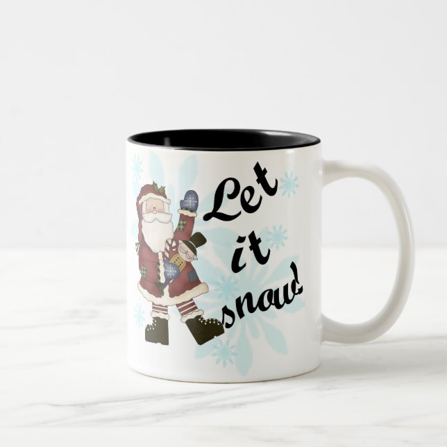 Santa Let it Snow Two-Tone Coffee Mug (Right)