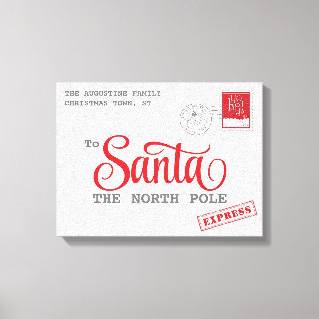 Santa Letter Christmas Canvas Home Decor (Front)