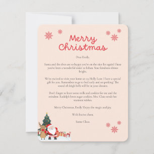 Santa Letter Christmas Card for Kids