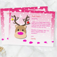 Santa Letter, Christmas List, Postcard For kids