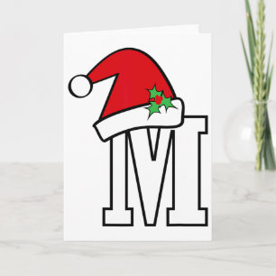 Santa Letter M Cute Christmas Monogram Spell Gift  Card
